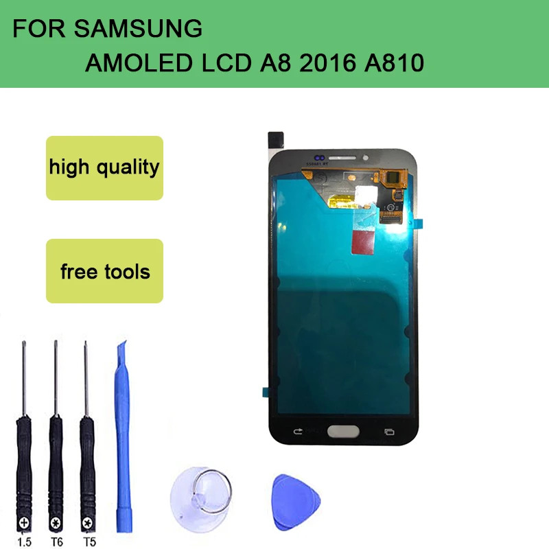

szHAIyu A810 Super AMOLED LCD Display Tested LCD Screen + Touch Screen For Samsung Galaxy A8 2016 A810 SM-A810 With Tools