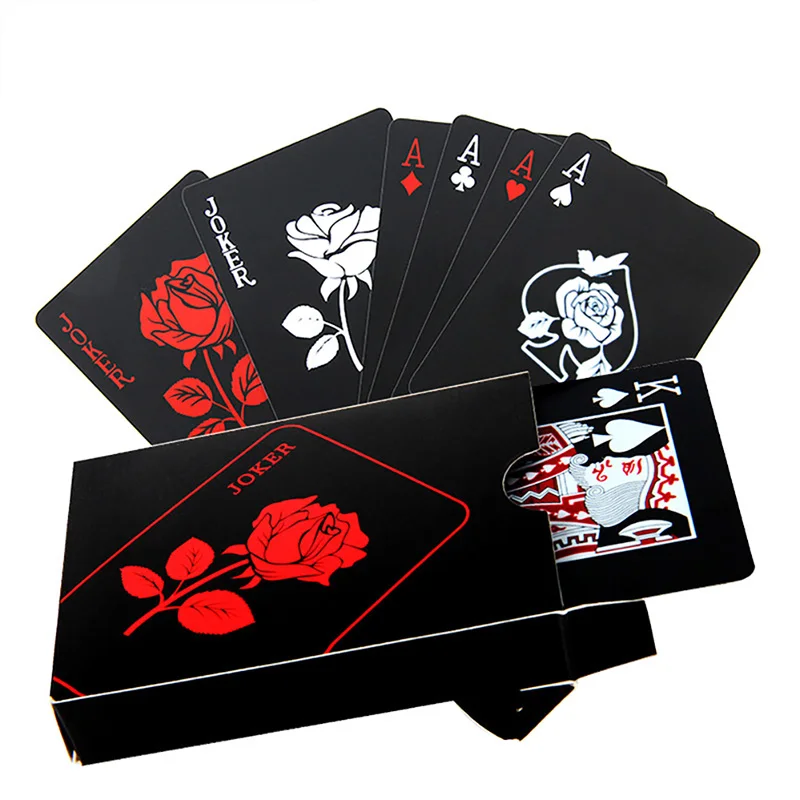 Роза игральные карты покер колода золото фольга покер набор пластик Волшебная карта водостойкие Карты Magic
