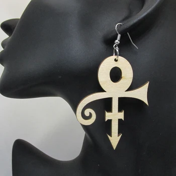 Free Shipping! 10pairs/lot Prince Symbol Wood Earrings