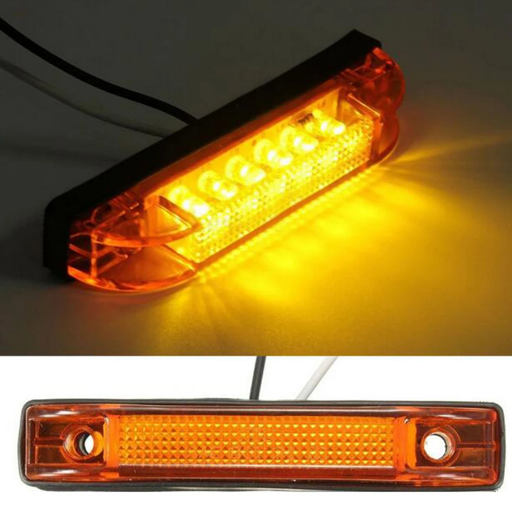 Trailer Indicator Side Marker Bus Clearance Lamp 24V 12V 1x 6 LED Rear