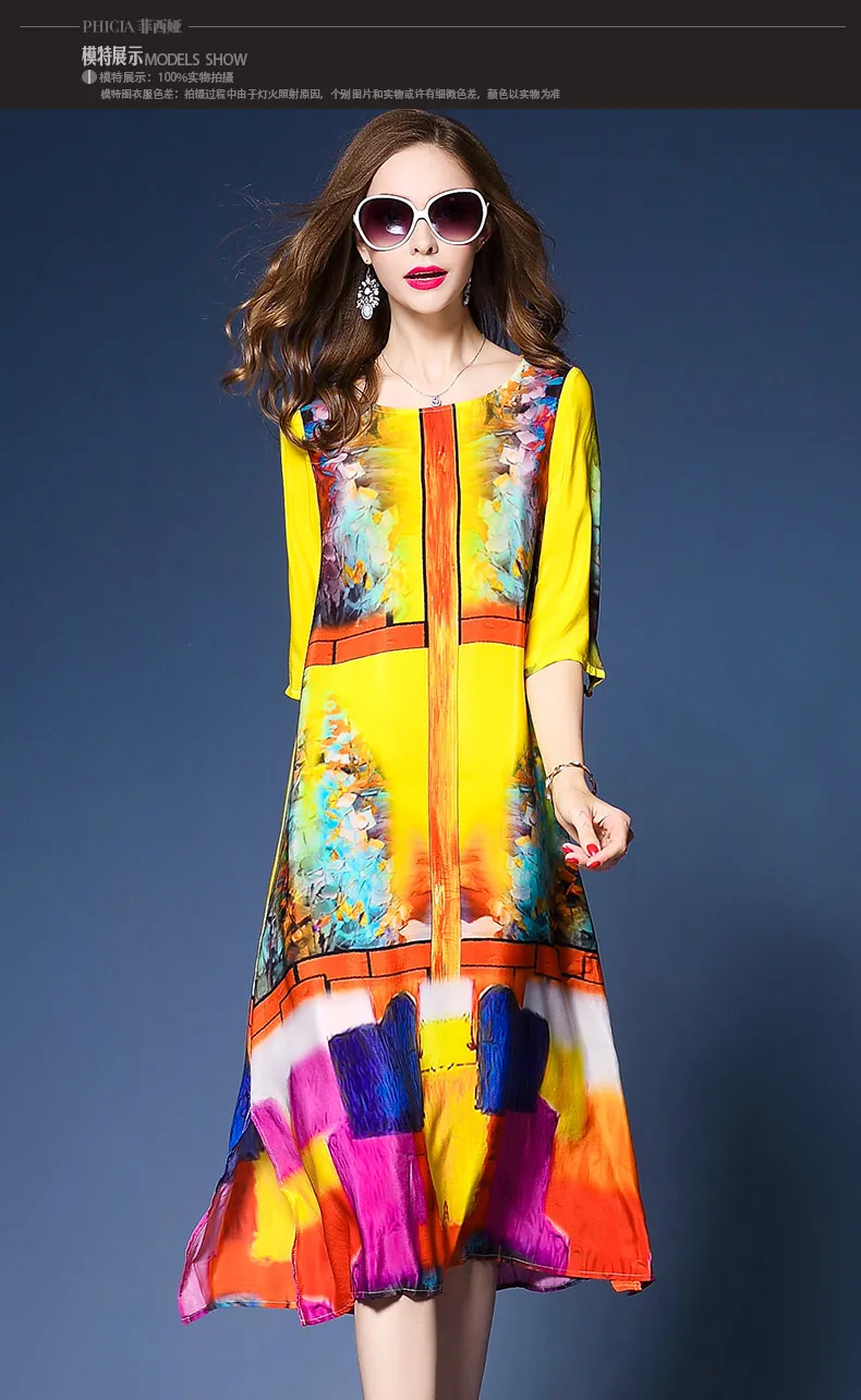 Новое летнее Элегантное Шелковое платье с цветочным рисунком размера плюс, женское приталенное длинное платье с коротким рукавом, женские повседневные платья RE2438
