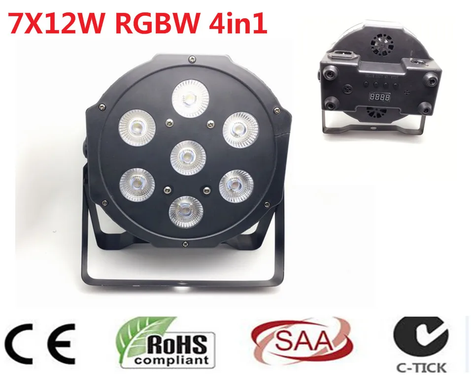 

CREE RGBW 7x12 W LED Flat SlimPar Quad Luce 4in1 LED DJ Wash Stage Light dmx luce della lampada 4/8 channes