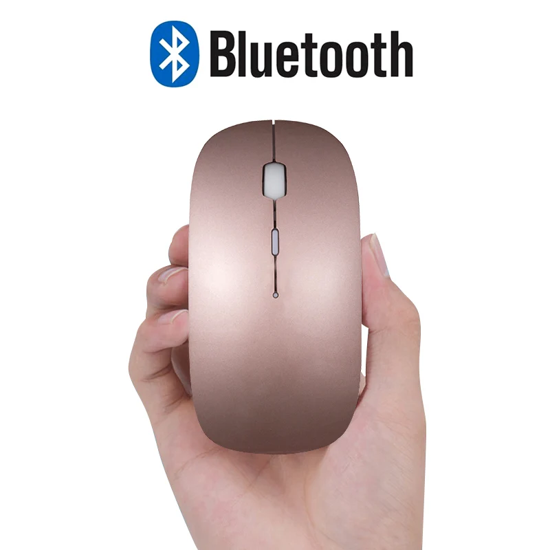 Новая Bluetooth 4,0 Беспроводная мышь мини перезаряжаемая компьютерная мышь для Dell acer Hp Asus мышь оптическая Бесшумная клик для Mac/Win10 - Цвет: Rose Gold