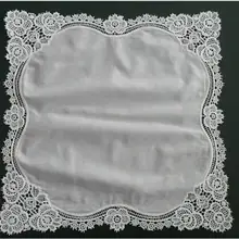 Высокое качество белый хлопок компьютер Швейцарский тонкой кружевное с вышивкой платок кружево цветы леди платок