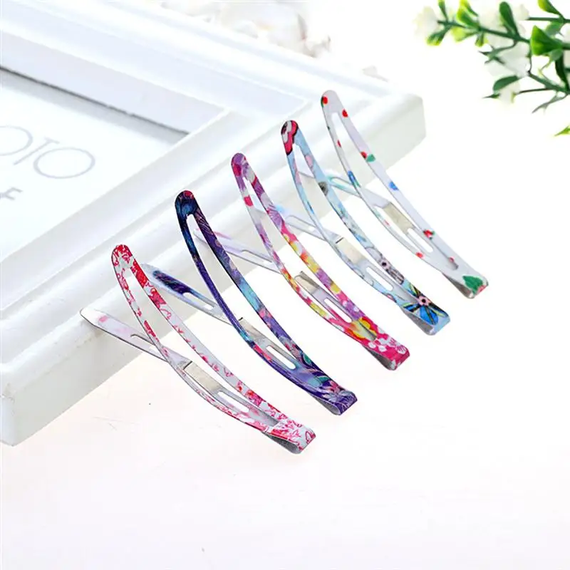 40pcs Multicolor Hair Pin Lovely Colorful Printed Headwear Barrettes