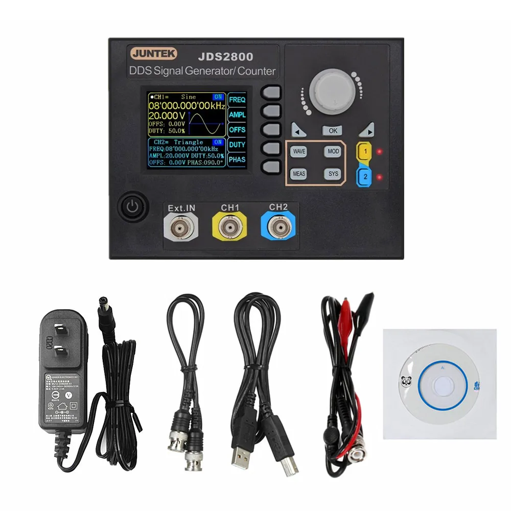 

JUNTEK JDS2800-40M 40MHZ Dual-channel DDS Function Signal Generator Frequency Meter Signal Arbitrary Generator Digital Control