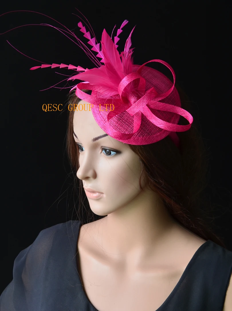 

NEW 20 colours Hot pink fuchsia sinamay fascinator hat for Kentucky derby,wedding,party,melbourne cup,ascot races.FREE SHIPPING
