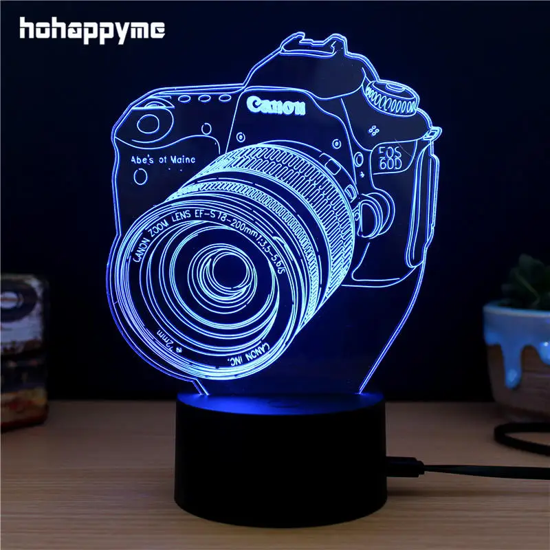 Camera 3d Led Light Sign Acrylic Led Signs Home Decor Gift Bar