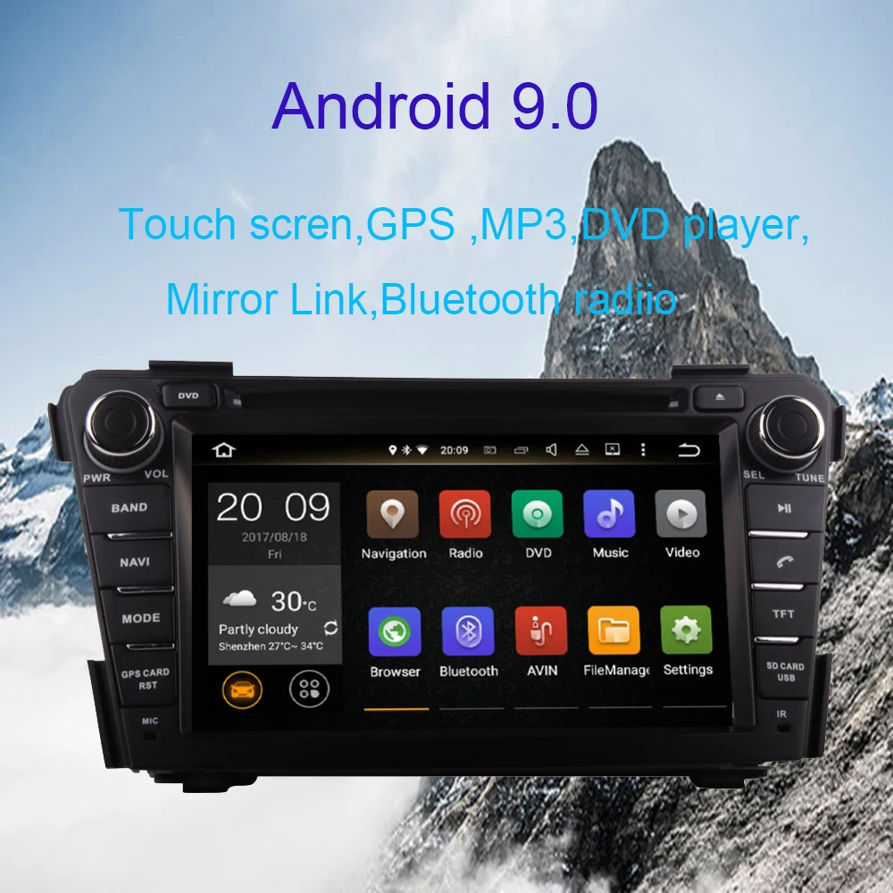 4 ГБ Android 9,0 Восьмиядерный автомобильный Радио стерео головное устройство для hyundai i40 2011- Автомобильный gps навигатор DVD Мультимедиа Bluetooth wifi