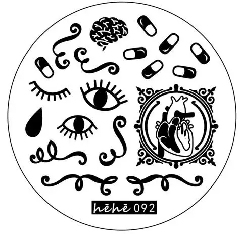 1 шт круглый трафарет для дизайна ногтей с животным узором, цветочный рисунок бабочки, штамповка для ногтей, пластины, шаблон для маникюра, инструменты для штампов 20-99 - Цвет: 92