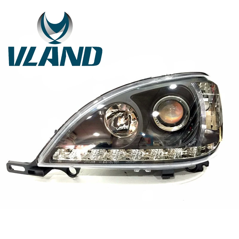 VLAND Factory для фары для W163 ML320 280 350 светодиодный налобный светильник DRL H7 ксеноновая лампа Plug And Play дизайн+ Wterproof головной светильник