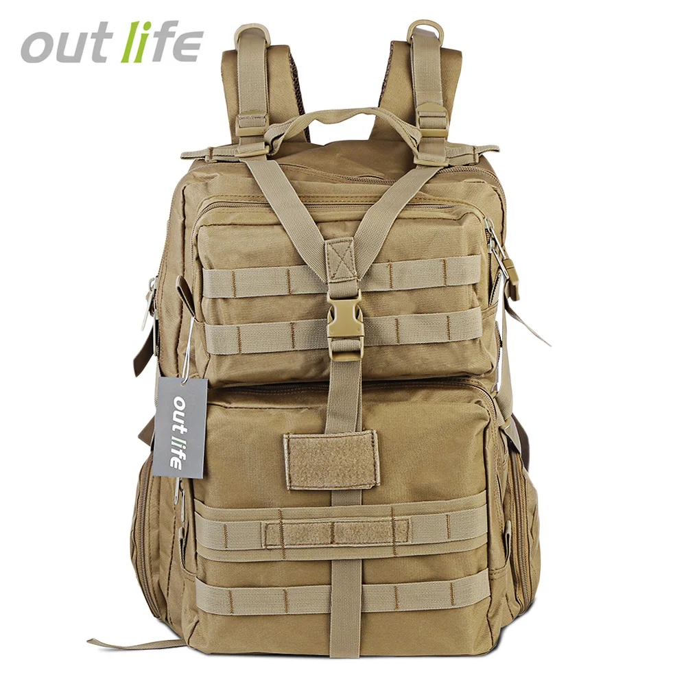 

Outlife 068 45L Large Capacity Military Tactical Molle Backpack Camping Trekking Hiking Backpack Waterproof Army Shoulder Bag
