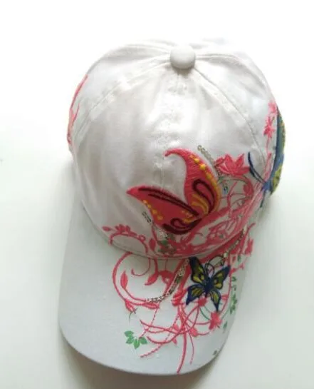 1 шт. 2017New модные с вышивкой в виде бабочек и летняя кепка-бейсболка Стиль женский рюкзак шляпу 7 цветов