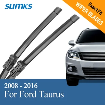 

SUMKS Wiper Blades for Ford Taurus / Taurus X Fit Hook / Push Button / Pinch Tab Arms Model Year from 2000 to 2017