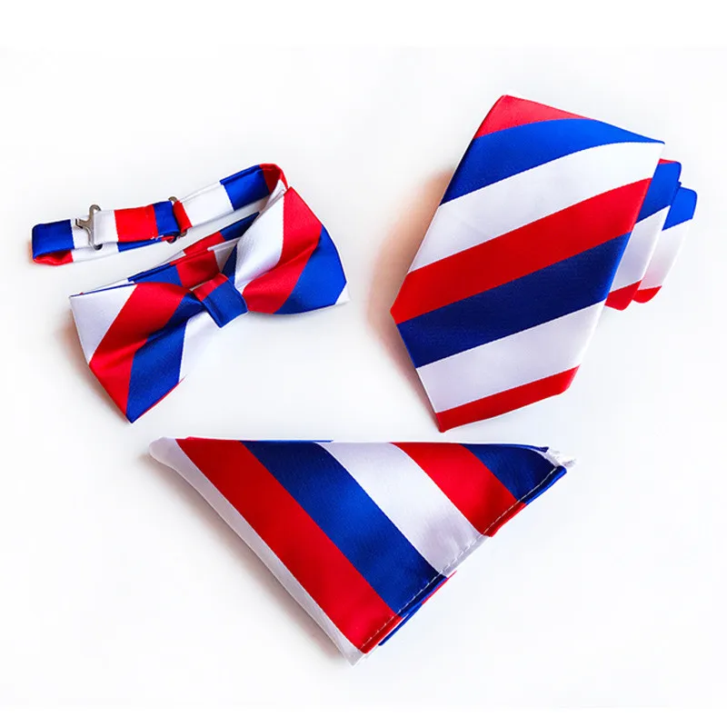  8cm Formal Tie Set for Mens Bowtie Handkerchief Neckties for Wedding Bow Ties Pocket Square Corbata