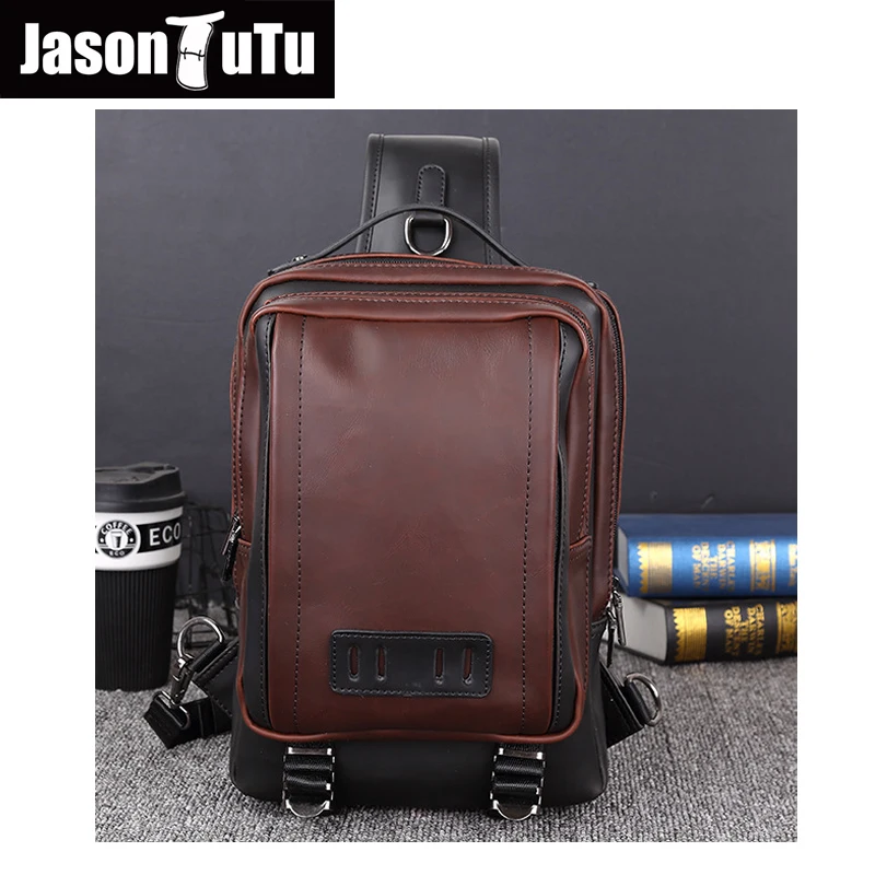 

Chest crossbody bags for men,High quality crazy horse PU leather Vintage Man bag shoulder bag,Travel Male Messengers bags B702