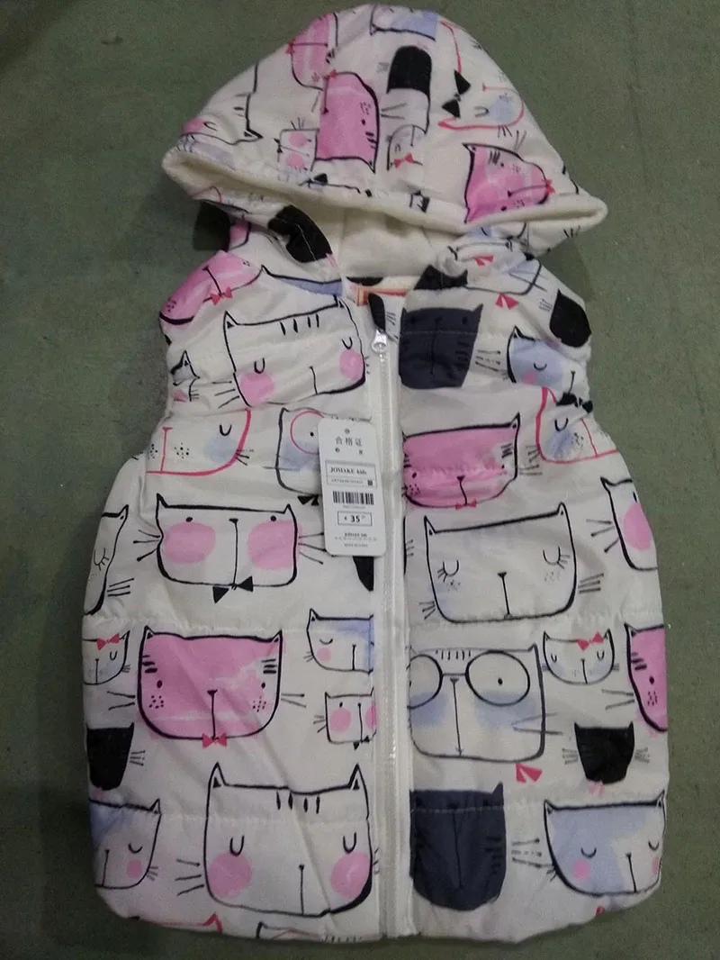 Autumn Winter Girls Vests Children's Cotton Warm Coat Baby Boy Dinosaur Hooded Waistcoat Kids Cartoon Cute Outerwear Clothing Outerwear & Coats luxury