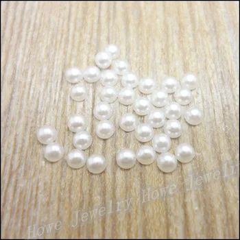 

Free shipping 14000pcs/lot 3 mm Ivory color half round flatback ABS imitation pearls For DIY Decoration