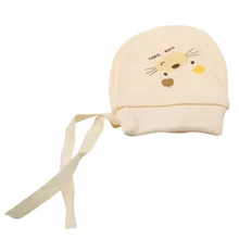 Ruiwjx Новорожденный ребенок против царапин хлопок перчатки мультфильм печать шнурок перчатки с регулировкой детские перчатки