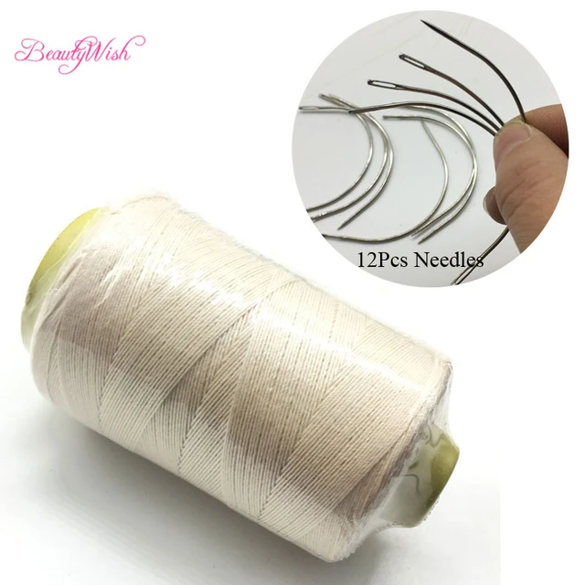 Pro Hair Track Weft Weave Sew Thread+Needle'J+I+C'For Clip in Extension Tool for Natural