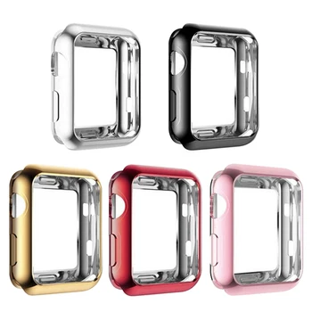 

Protective Cases Cover for Apple Watch 44mm 40mm Series 4 case TPU Plating Soft Protect Shell Watch Accessories