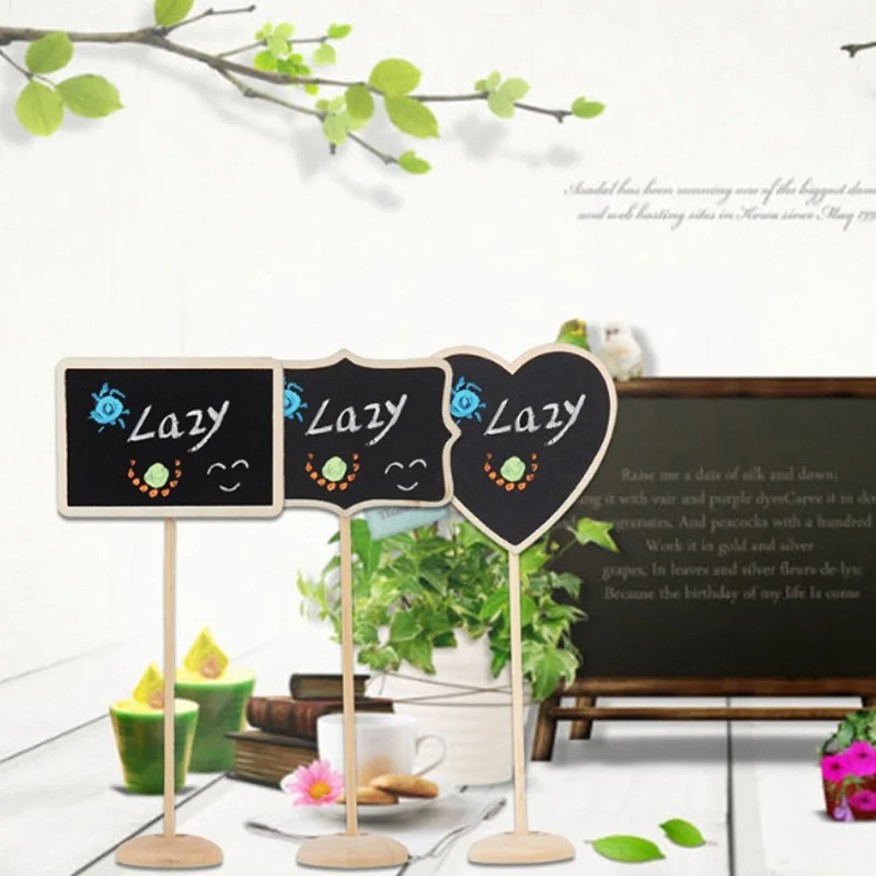 

5pcs Wooden Mini Blackboard Chalkboard with Stand Place Wedding Table Number Sign Dropshipping FAS