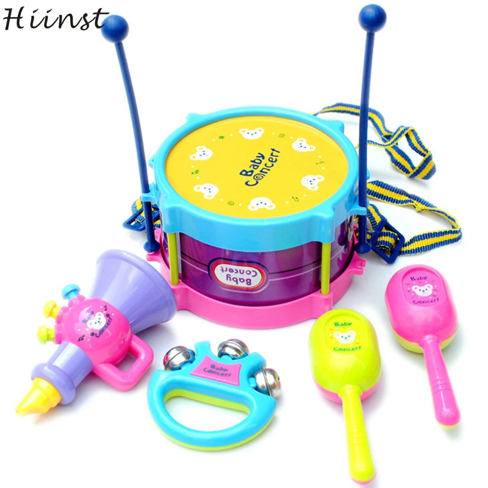 

HIINST Best seller 5pcs Kids Baby Roll Drum Musical Instruments Band Kit Children Toy wholesale S7