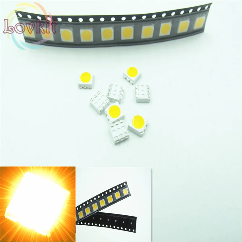 

1000pcs PLCC-6 5050 Yellow LED SMD light-emitting diodes 600-900mcd SMD/SMT Chip lamp beads DIY Wholesale