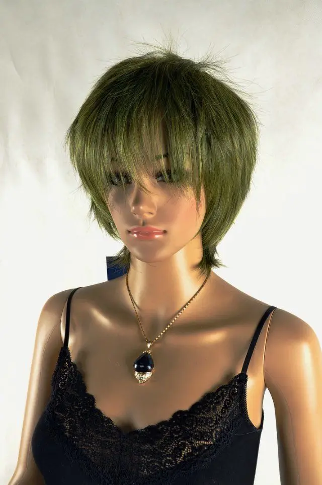 HOT Shipping &gt&gt&gtFashion women short Cosplay costume wig green |