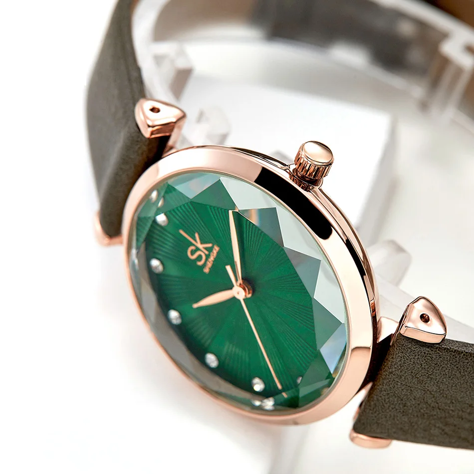 SK новые женские часы Топ бренд Роскошные модные кожаные призмы женские наручные часы для женщин женские часы подарок relogio feminino
