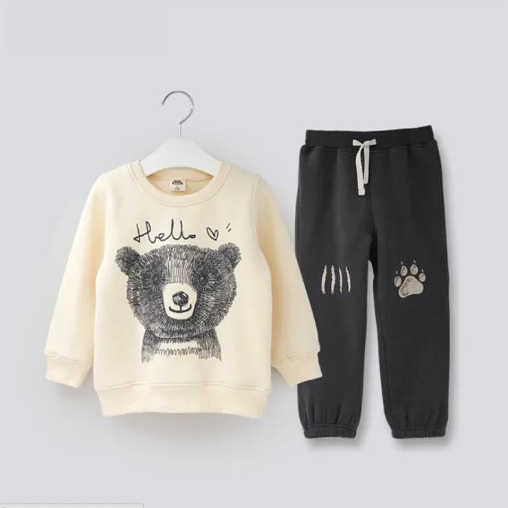 2017 children s sets fashion clothing Autumn Cotton boy girl Clothes Kids Sports Clothing Sets of