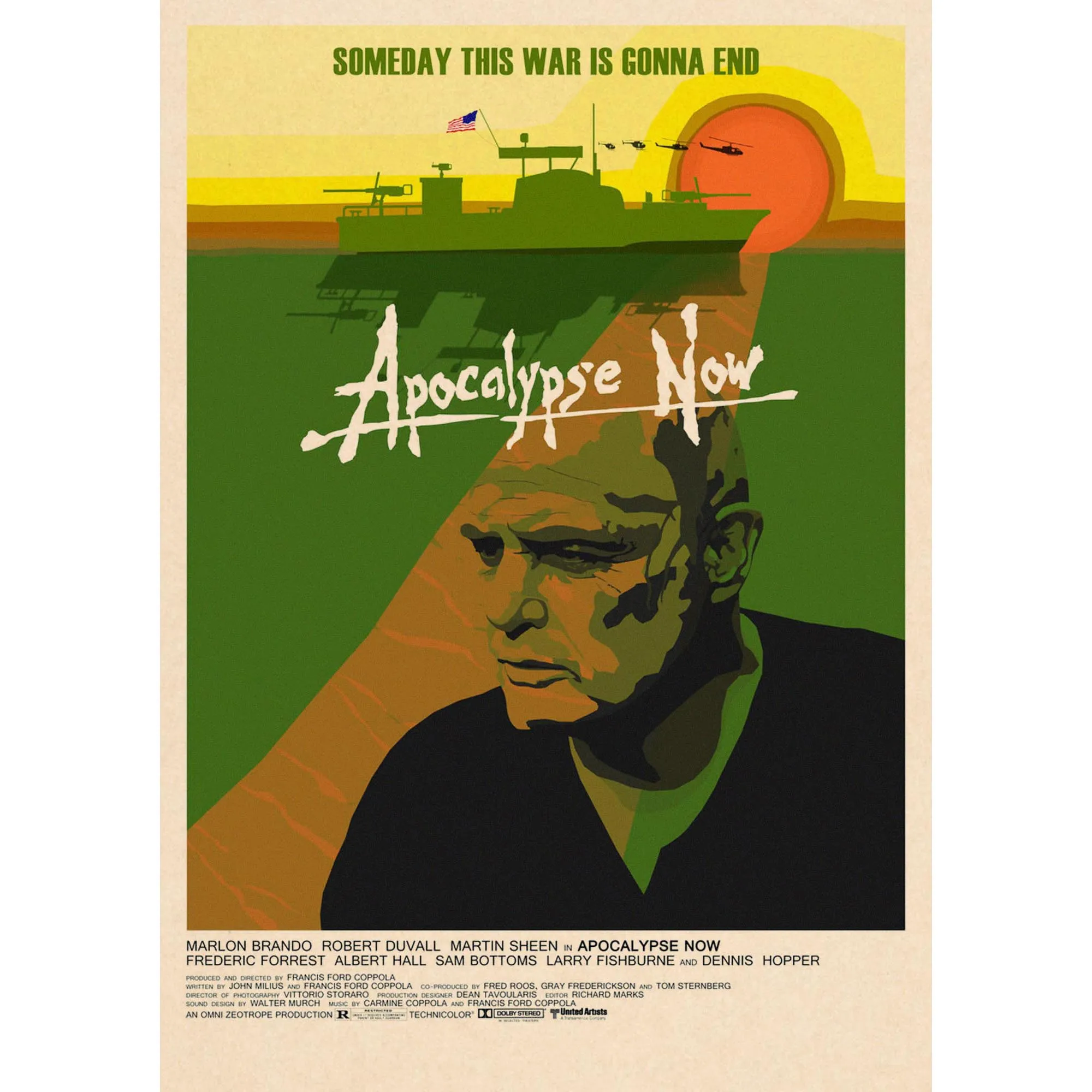 Фильм «Apocalypse Now», украшение для домашнего интерьера, крафт-фильм, плакат, рисунок, наклейки на стену 42*30 см