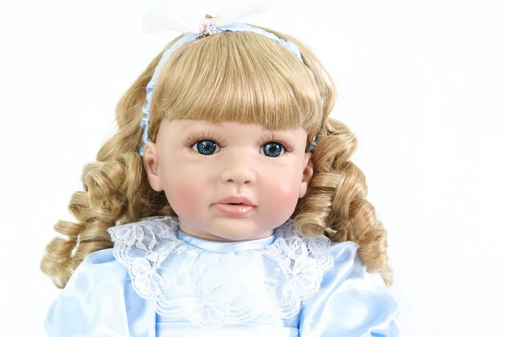 Reborn blond girl baby doll 60 см мягкая силиконовая кукла Reborn Baby 2" игрушка для девочек новорожденный Bebes reborn menina boneca