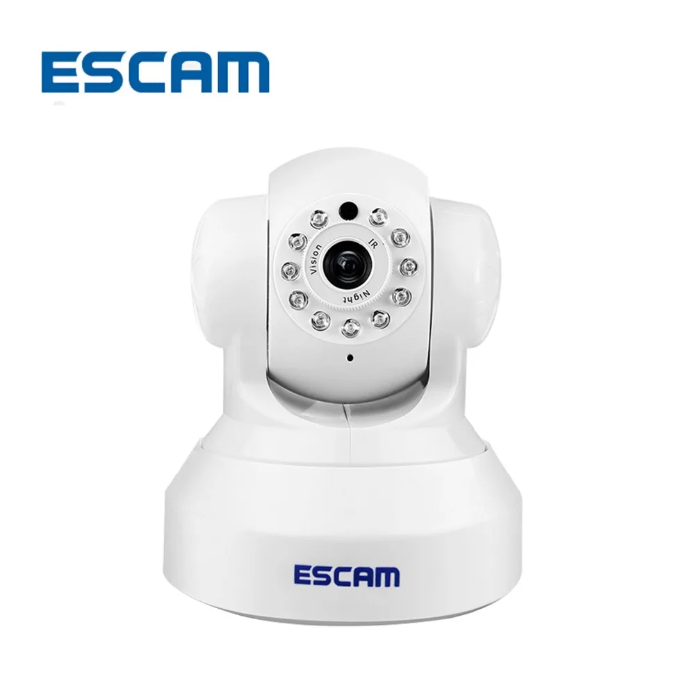 ESCAM Wireless 720P Pan/Tilt Wifi Security IP Camera QF001 Support 32G TF Card IR-CUT 10M Security Network Camera Night Vision escam hd 720p ir night vision ir cut 1 0mp wireless wifi ip camera pan tilt security mini indoor camera support 32g card qf001