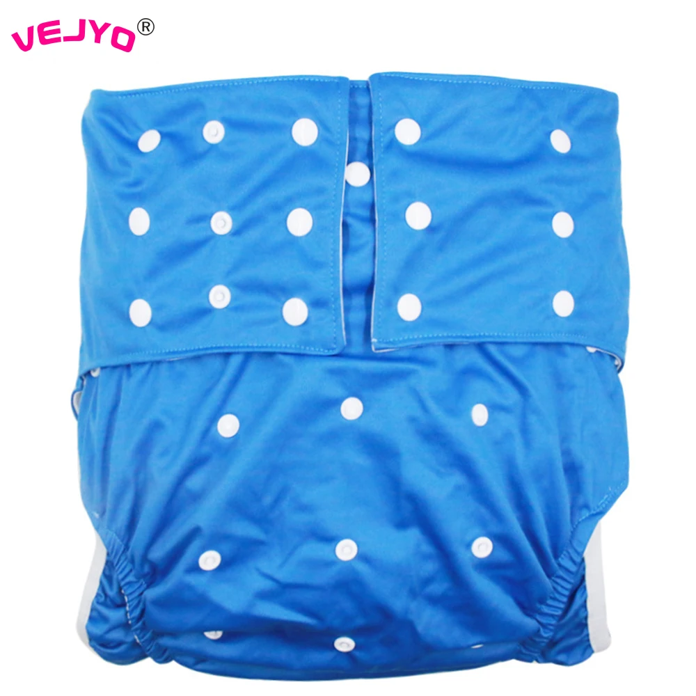 

VEJYO Large Size 3 Row Snaps Reusable Adult Diaper Nappy PUL Waterproof Incontinence Pants Fit Waistline 25.6in to 53.2 inch