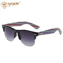 New hot colorfull bamboo sunglasses handmade arms sun glasses for men women brand designer glasses oculos de sol masculino 1508