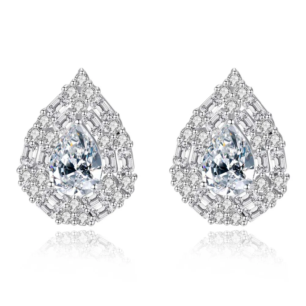 2019 мода Brincos Perlas новые серьги для девочек Bijoux синий белый циркон гвоздики женщин