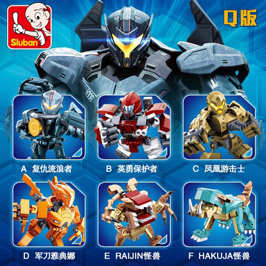 

SLuban Pacific Rim Machine armor Building blocks Mini style Gipsy avenger Saber athena Building blocks For Children Gift