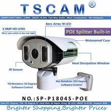 TSCAM new SP-P1804S-POE ONVIF Network IP Camera 1080P 2.0MP Full HD Pan/Tilt with POE TF Card Slot Array IR Night 100M