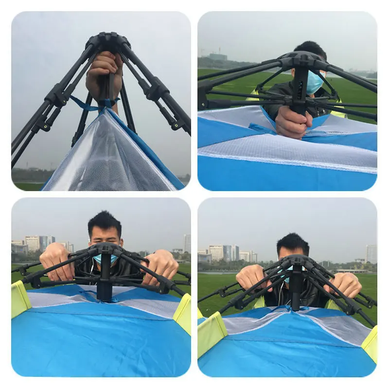 6-8 Person Automatic Big Camping Tent with 2 Door 4 Window Anti-UV Mongolian Yurt Tent Big Space Outdoor Tent 305x240x145cm