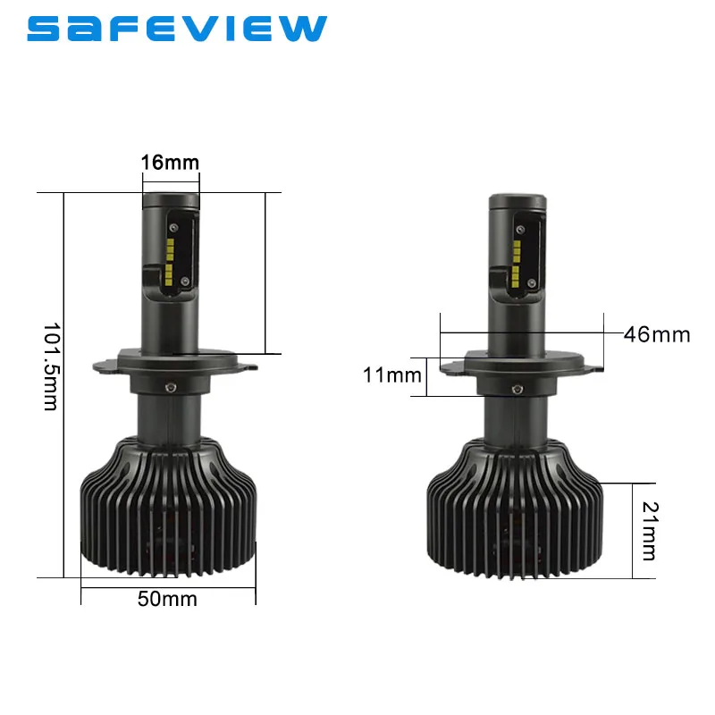 Светодиодный H4 Hi короче спереди и длиннее сзади) фары 12V H7 светодиодный 6000 К лампы