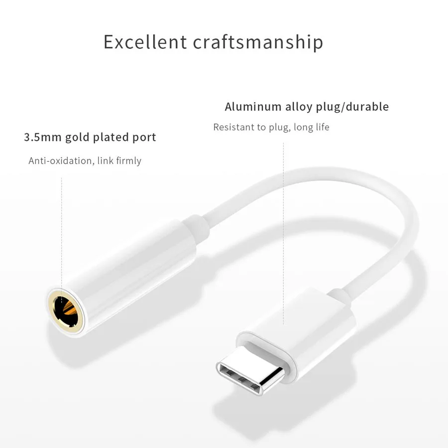 

Type-C to 3.5mm earphone cable Adapter Connector usb 3.1 Type C USB-C male to 3.5 female AUX audio Cable for Letv 2 2pro mi6