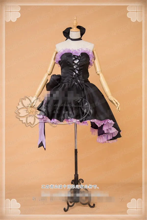 

2019 New Custom Made VOCALOID Nico Super meeting HAKU Environmental discoloration COS Black and Purple Dress Black detachable