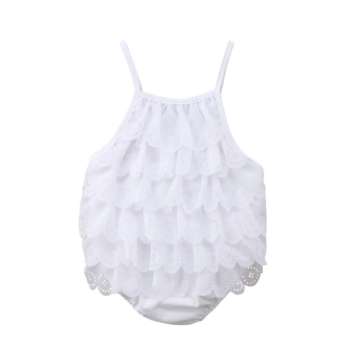 Summer Newborn Baby Girl Clothes Cotton Lace Ruffles Strap Romper One