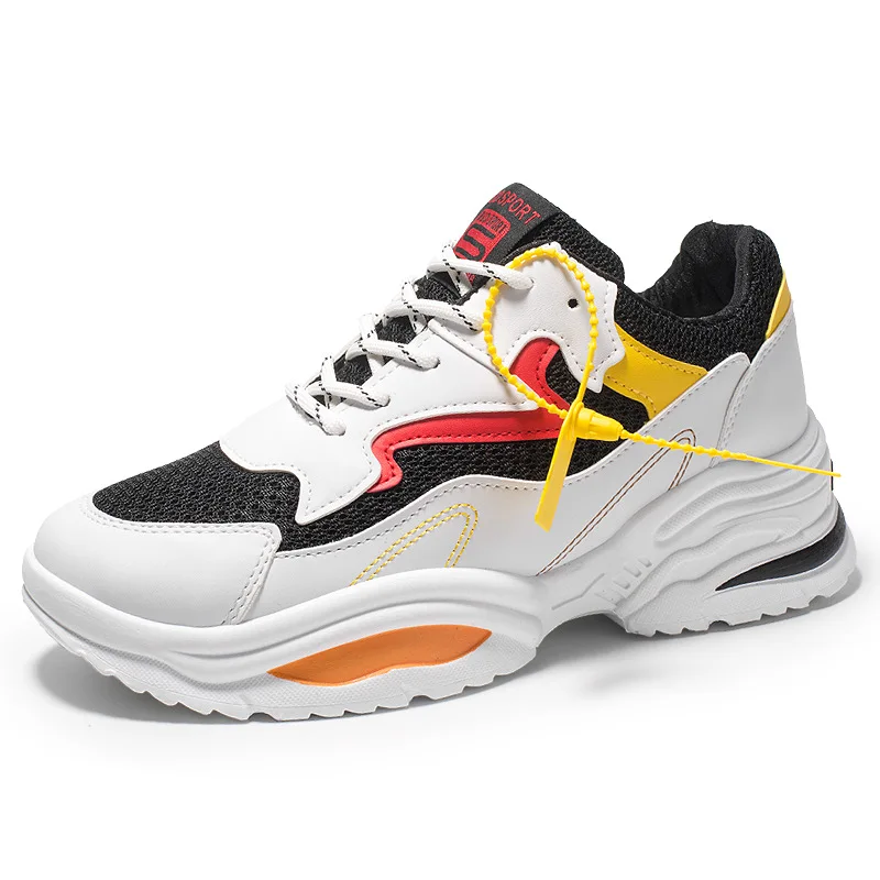 Ins Ulzzgang Hot Sale 2019 Fashion Comfortable Breathable Mens Shoes Casual Autumn Winter Lace-Up Light Sneakers Black Red White