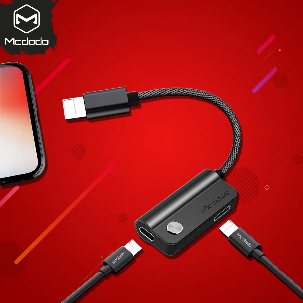 

MCDODO Cable Adapter for Lightning To For Lightning For iPhone X 8 7 Plus Earphone Cable Audio Cable Charging Calling Data music
