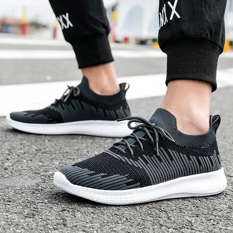 

2019 Casual Shoes Men Sneakers Summer Breathable Mesh Lace Up Shoes Trainers Ultra Boosts Baskets Man Fashion Simple Shoes Black