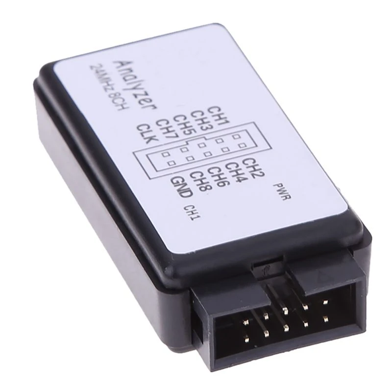 Hailege 24MHz 8CH USB Logic Analyzer Device with EMI Ferrite Ring USB Cable 24MHz 8 Channel UART IIC SPI Debug for Arduino ARM FPGA M100 SCM