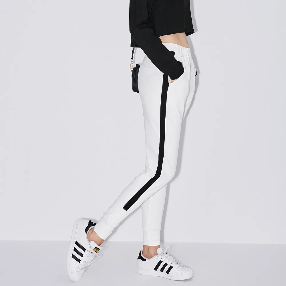 Mujer Amii Elástica Del Pantalones Militar 2019 Contraste Beige verde De Color Alta Lápiz Minimalista Cintura gqdAqvwU