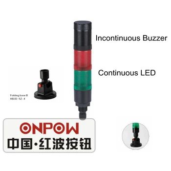 

ONPOW 220V Red Green Continuous LED light with Incontinuous buzzer Type E Signal Tower Light (HBJD-40DW/2/RG/24V/E)